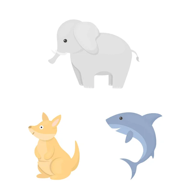 An unrealistic animal cartoon icons in set collection for design. Toy animals vector symbol stock web illustration. — Stock Vector