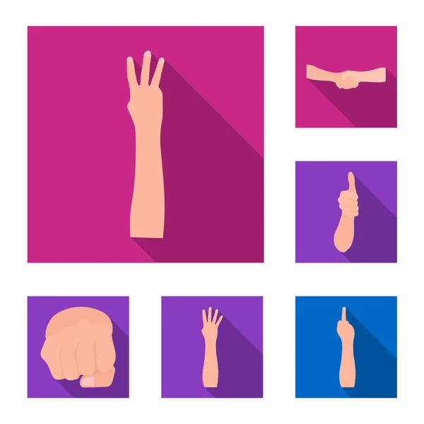 Les gestes et leur signification icônes plates dans la collection ensemble pour le design.Emotional partie de la communication vectoriel symbole stock illustration web . — Image vectorielle