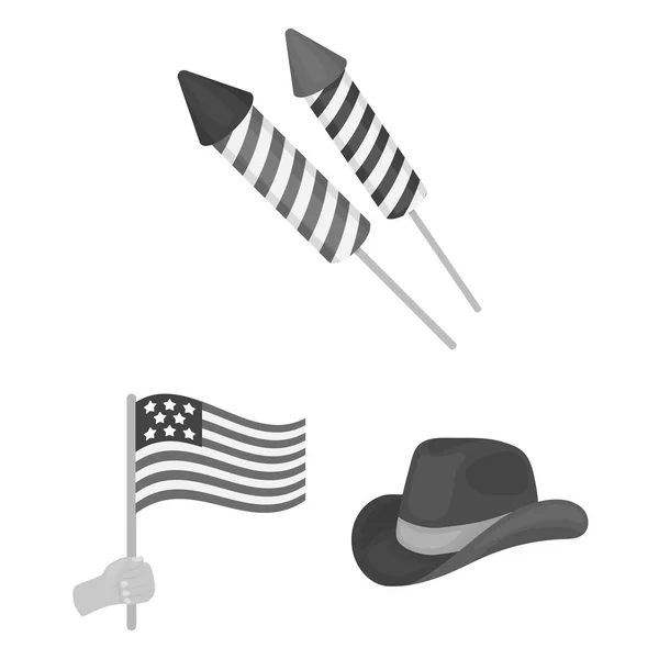 Den Patriot, holiday monochromatické ikony v kolekce sady pro design. Americká tradice vektor symbol akcií web ilustrace. — Stockový vektor