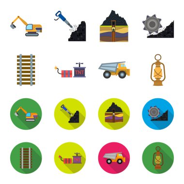 Ryllsy, vzryvchatka, Damper, fener. Benim çizgi film, düz stil vektör simge stok çizim web simgeler ayarlamak.