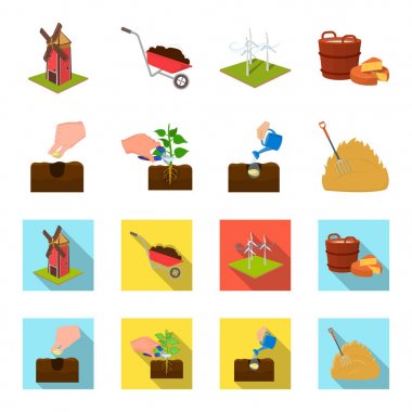 Bahçe, ekoloji, farmingand diğer web simgesi karikatür, düz stil. Besleme, çizim, çiftlik, küme koleksiyon simgeler.