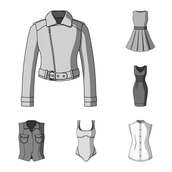 Жінки Одяг монохромні значки в наборі колекції для дизайну. Одяг Різновиди та аксесуари Векторний символ стоковий веб-ілюстрація . — стоковий вектор