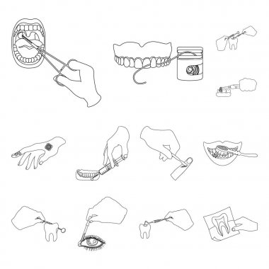 Manipülasyon ellerinizle set koleksiyonu tasarım için simgeleri anahat. El hareketi tıp vektör simge stok web çizimde.