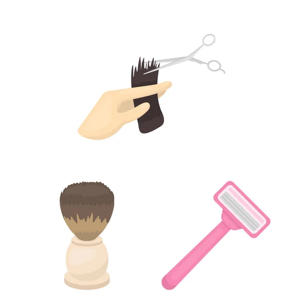 Coiffeur et outils icônes de dessin animé dans la collection set pour design.Profession coiffeur vecteur symbole illustration web stock . — Image vectorielle