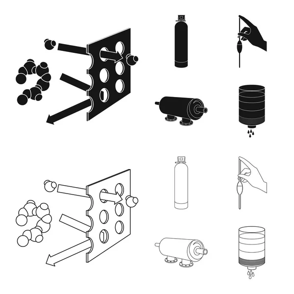 Reinigung, Wasser, Filter, Filtration .water filtration system set collection icons in black, outline style vektor symbol stock illustration web. — Stockvektor