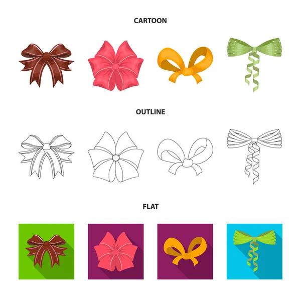 Bow, ribbon, decoration, and other web icon in cartoon,outline,flat style. Gift, bows, node, icons in set collection. — Stock Vector