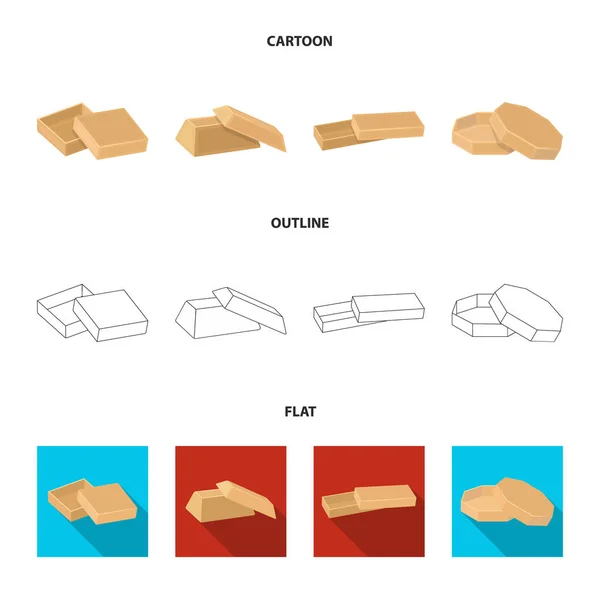 Geval, shell, kader en andere web-pictogram in de tekenfilm, schetsen, vlakke stijl. Box, verpakking, pakket, pictogrammen in vaste collectie. — Stockvector