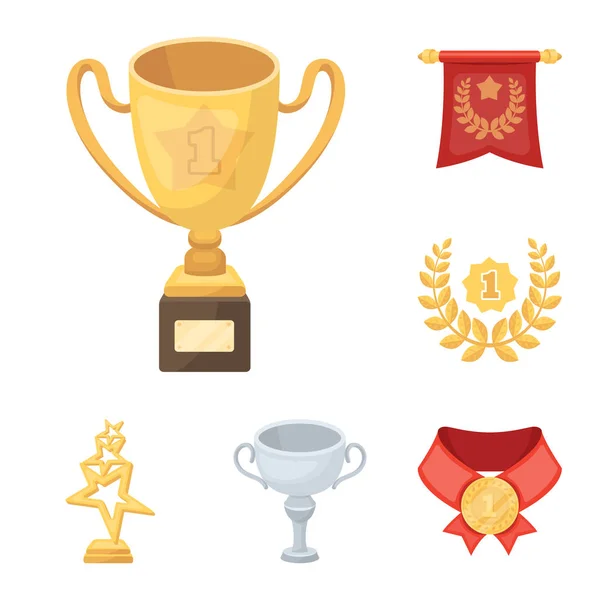 Prix et trophées icônes de bande dessinée dans la collection de jeu pour design.Reward et réalisation vectoriel symbole stock illustration web . — Image vectorielle