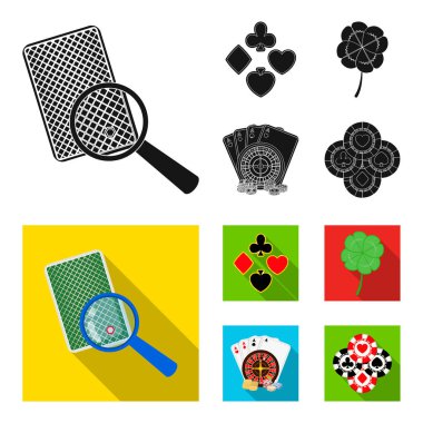 Heyecan, casino, oyun ve diğer web simge siyah, düz tarzı. Hile, eğlence, eğlence, küme koleksiyon simgeler.