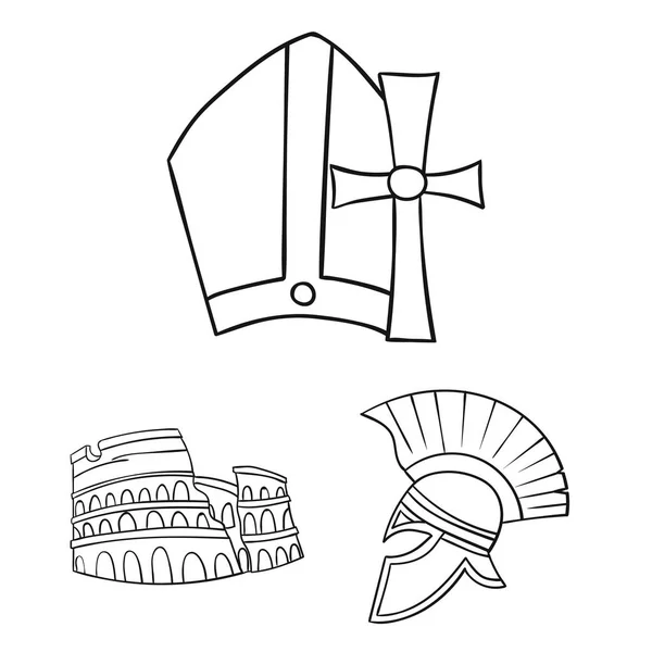 Pays Italie contour icônes dans la collection ensemble pour le design. Italie et symbole vectoriel emblématique stock web illustration . — Image vectorielle