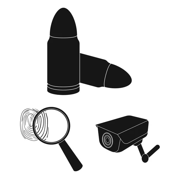 Prison e le icone criminalinere nella collezione di set per il design.Prison e Attributi vettoriale simbolo stock web illustrazione . — Vettoriale Stock