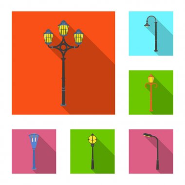 Lamba set koleksiyonu tasarım için düz simgeler sonrası. Fener ve vektör simge stok web çizim ışık.