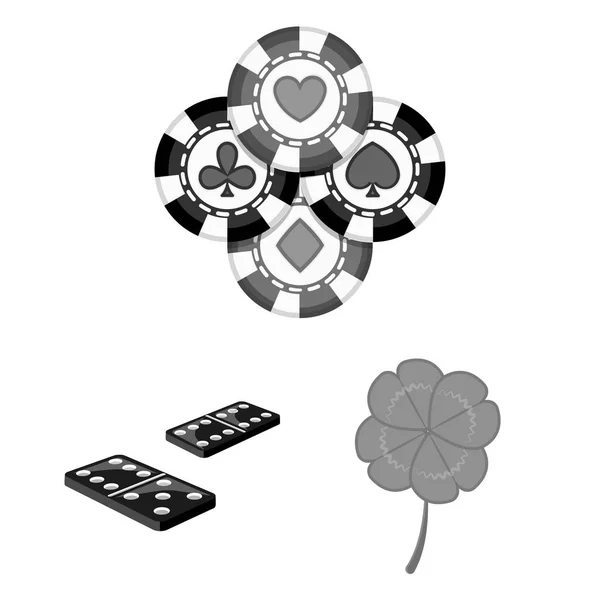Casino et équipement icônes monochromes dans la collection de jeu pour le design. Jeu et argent vectoriel symbole stock web illustration . — Image vectorielle