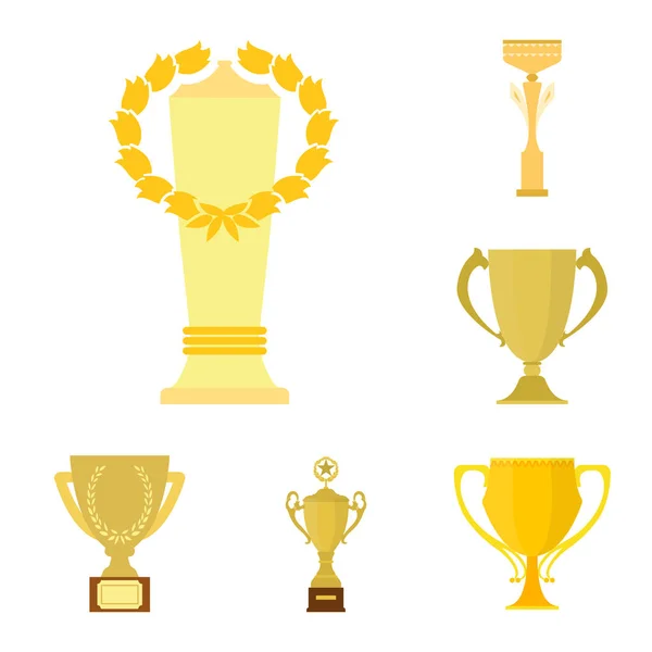 Gouden Cup cartoon pictogrammen in set collectie voor design. Winnaars Cup vectorillustratie symbool voorraad web. — Stockvector