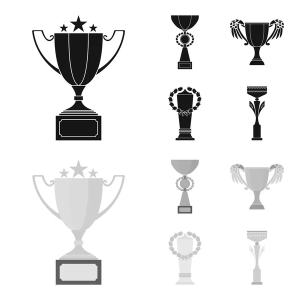 Gold Cup nero, icone monocromatiche in collezione set per il design. Vincitori Coppa vettore simbolo stock web illustrazione . — Vettoriale Stock