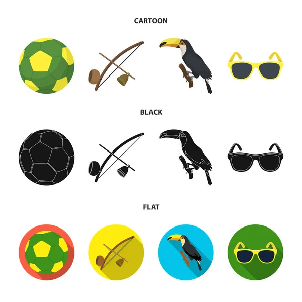 Brazil, country, ball, football . Brazil country set collection icons in cartoon,black,flat style vector symbol stock illustration web.