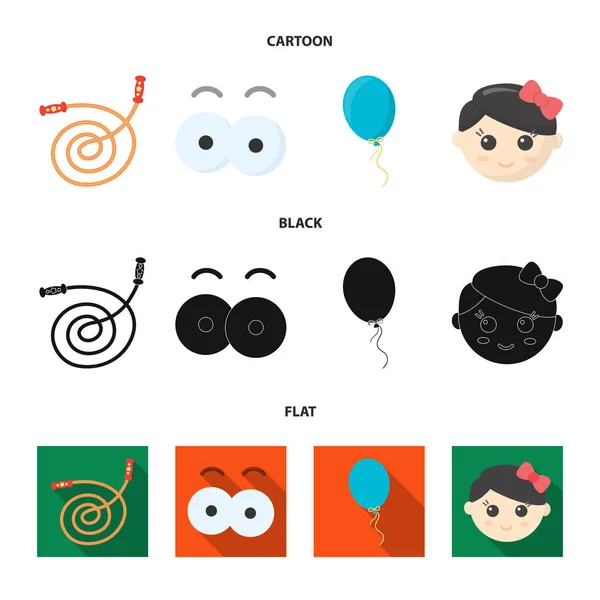 Children toy cartoon, black, flat icons in set collection for design. Игры и безделушки векторные символы веб-иллюстрации . — стоковый вектор