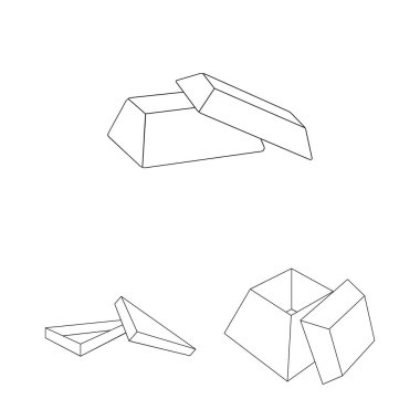 Farklı kutular set koleksiyonu tasarım için simgeleri anahat. Ambalaj kutusu vektör simge stok web çizim.