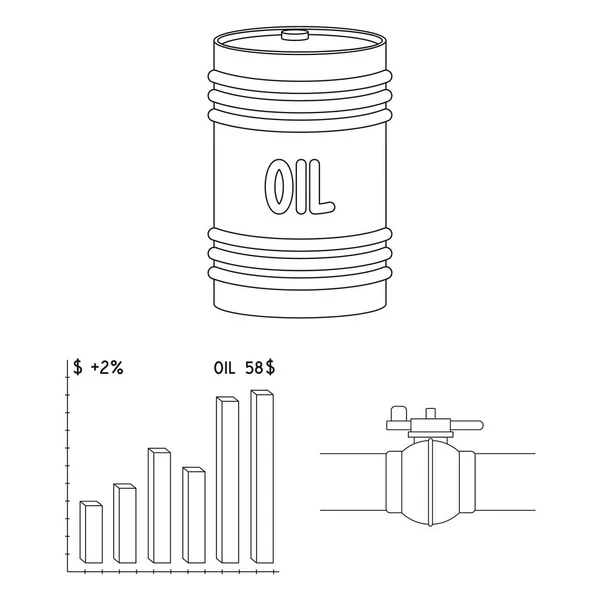 La industria petrolera esboza iconos en la colección de conjuntos para el diseño. Equipo y producción de aceite vector símbolo stock web ilustración . — Archivo Imágenes Vectoriales