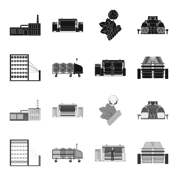 Máquina, equipamentos, fiação, e outro ícone web em preto, estilo monocromático., Eletrodomésticos, inventário, têxteis ícones na coleção conjunto . —  Vetores de Stock