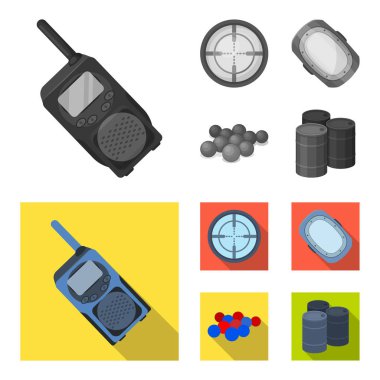 Top boya ve diğer ekipmanlar ile. Tek renkli, düz stil vektör simge stok çizim web Paintball tek simge.