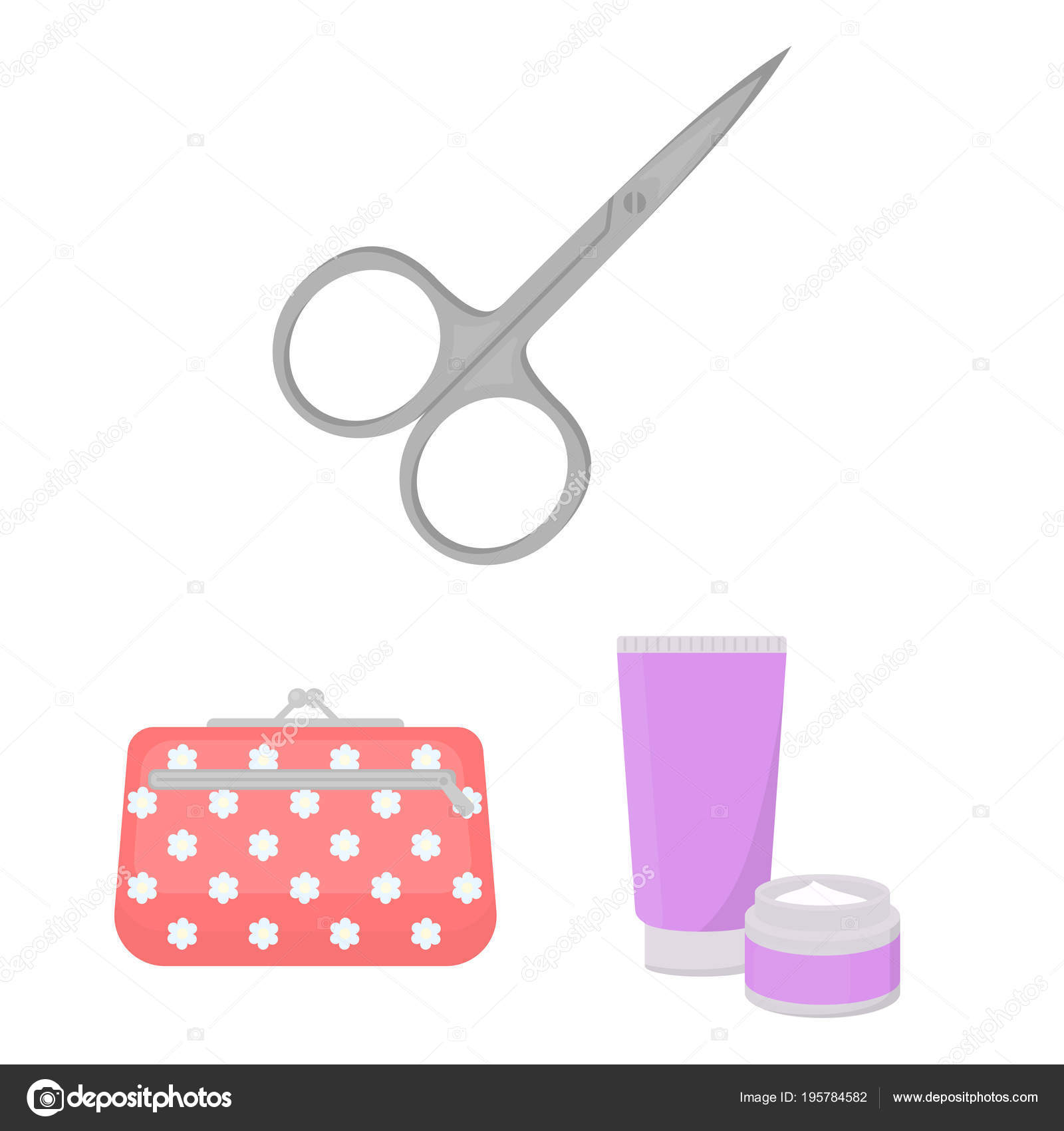 Makeup Cosmetics Cartoon Icons Set Collection Design Makeup Equipment Vector Stock Vector by