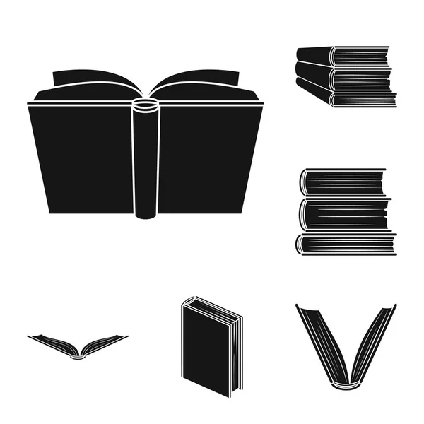 Buch gebundene schwarze Icons in Set-Kollektion für Design. gedruckte Produkte Vektor Symbol Stock Web Illustration. — Stockvektor