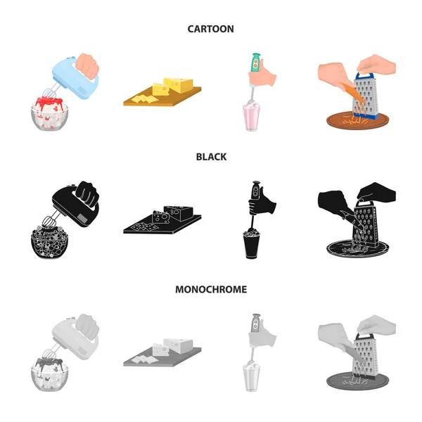 , jam, diet, accessories and other web icon in cartoon, black, monochrome style.cook, equipment, appliance, icons in set collection . — стоковый вектор