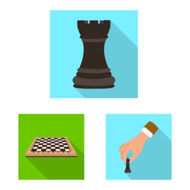 Şah mat ve ince logo vektör tasarımı. Hisse senedi için Şah mat ve hedef vektör simge kümesi.