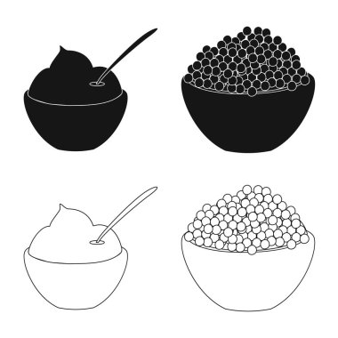 Tat ve ürün işareti vektör tasarımı. Tat ve hisse senedi vektör çizim pişirme koleksiyonu.