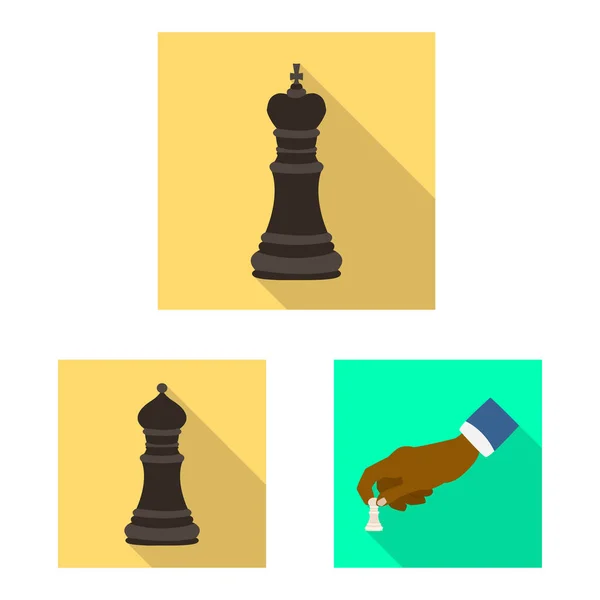 Isolated object of checkmate and thin logo. Set of checkmate and target stock symbol for web. — Stock Vector