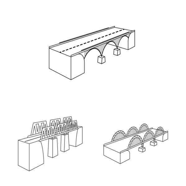 Vektor illustration av landmärke och struktur logotyp. Insamling av landmärke och korsning Stock Vector illustration. — Stock vektor