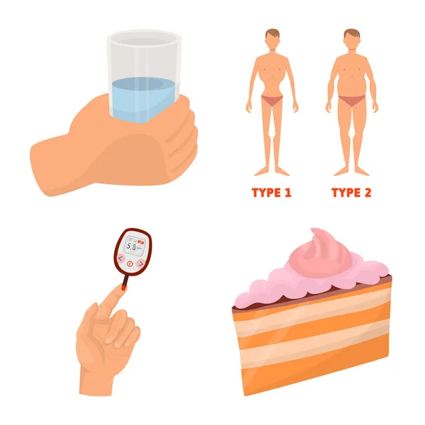 Illustrazione vettoriale del mellito e logo del diabete. Set di mellito e icona vettoriale dieta per stock . — Vettoriale Stock