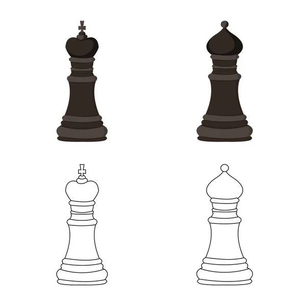 Vector ontwerp van schaakmat en dunne symbool. Collectie van schaakmat en doel aandelensymbool voor web. — Stockvector