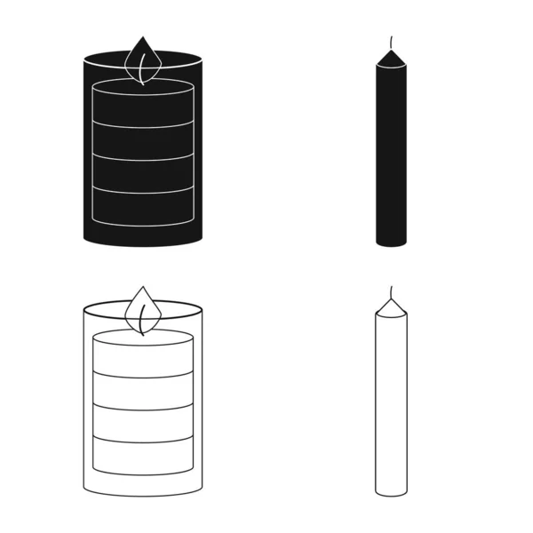 Objet isolé de détente et symbole de flamme. Jeu d'illustration vectorielle de relaxation et de cire . — Image vectorielle