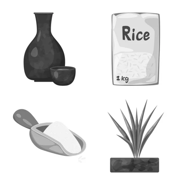 Diseño vectorial de alimentos y logotipo orgánico. Conjunto de ilustración vectorial de alimentos y ganado agrícola . — Vector de stock