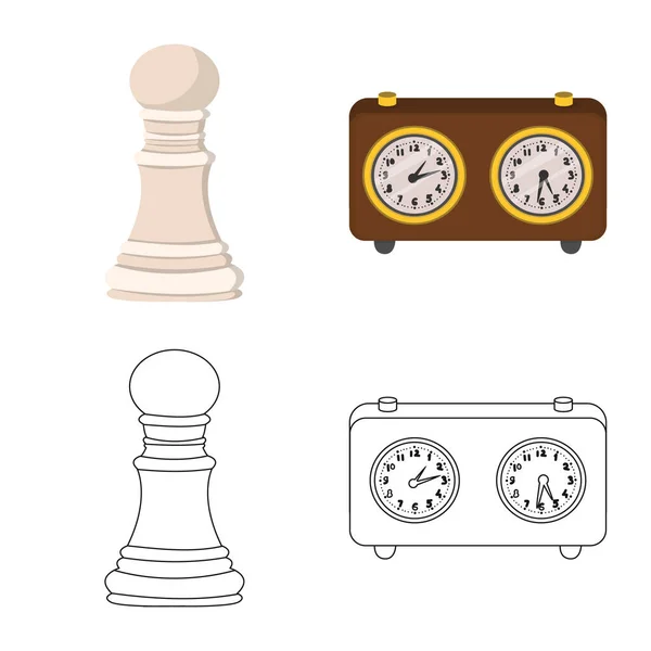 Vector illustration of checkmate and thin icon. Set of checkmate and target stock vector illustration. — Stock Vector