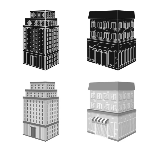 Objeto isolado de construção e sinal de construção. Conjunto de símbolo de estoque de construção e propriedade para web . —  Vetores de Stock