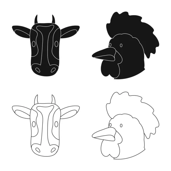 Conception vectorielle de l'agriculture et icône de l'élevage. Ensemble d'illustration vectorielle de l'agriculture et du stock biologique . — Image vectorielle