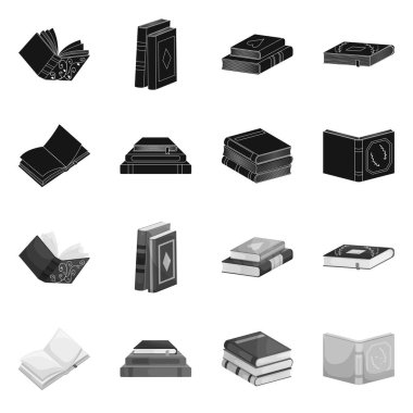 İşareti eğitim ve kapak tasarımını vektör. Eğitim ve hisse senedi için kitapçı vektör simge kümesi.