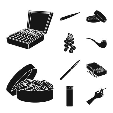 Anti ve alışkanlık sembolü vektör illüstrasyon. Stok için anti ve tütün vektör simgesi kümesi.