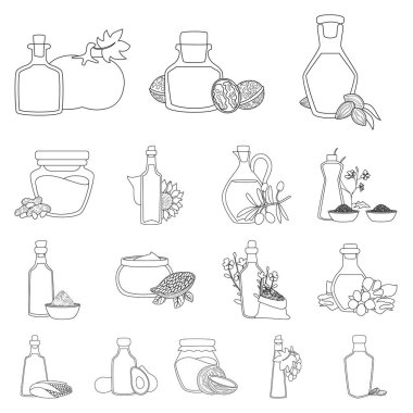 Sağlıklı ve sebze sembolünün taşıyıcı tasarımı. Stok için bir dizi sağlıklı ve organik vektör simgesi.