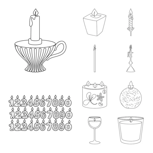 Ilustração vetorial da fonte e símbolo da cerimônia. Conjunto de fonte e símbolo de estoque de fogo para web . —  Vetores de Stock