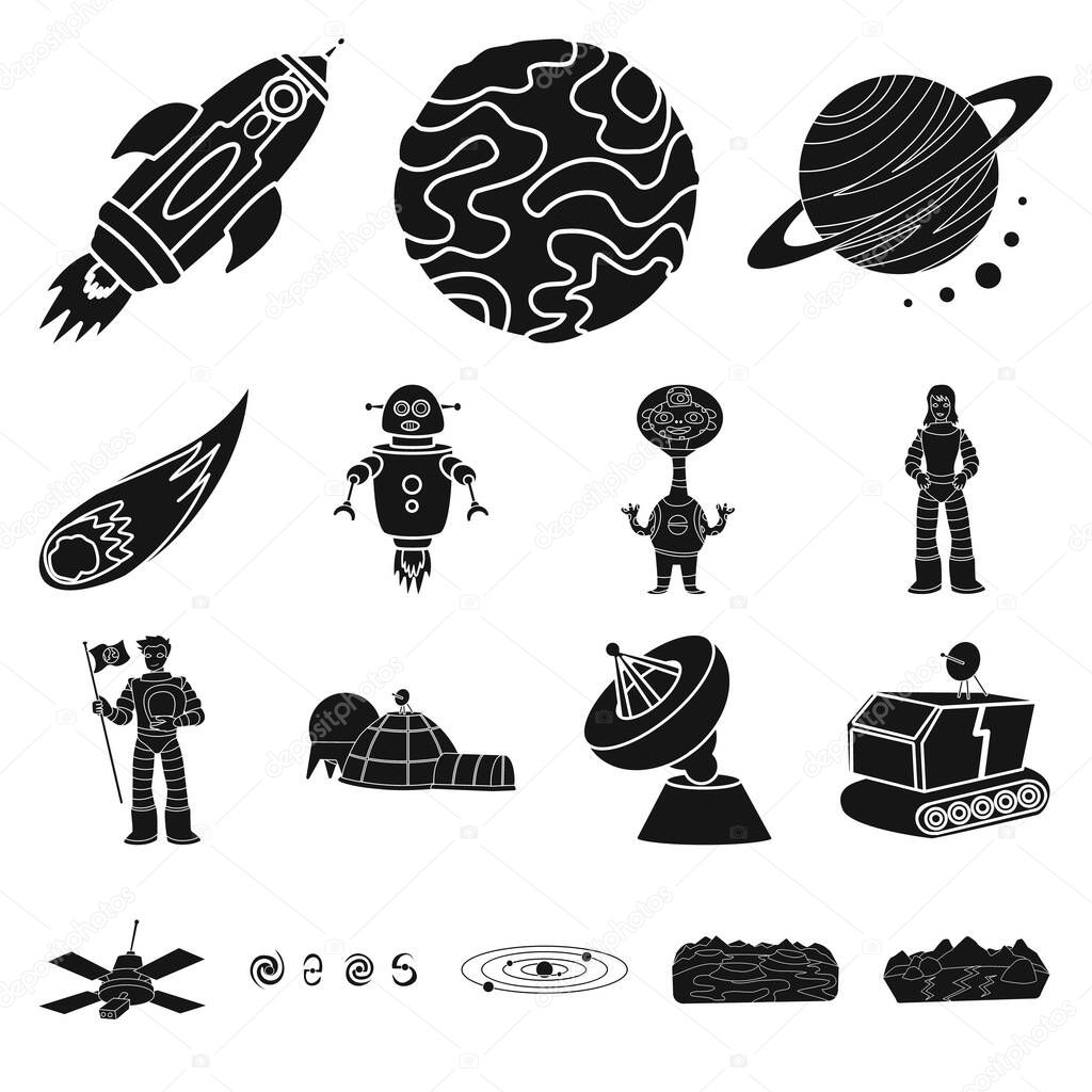 Vector design of colonization and sky icon. Set of colonization and galaxy stock symbol for web.