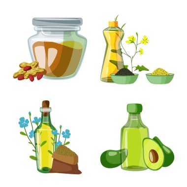 Şişe ve cam sembolü vektör tasarımı. Web için şişe ve tarım stok sembolü koleksiyonu.