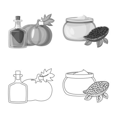 Sağlıklı ve sebze logosu yalıtılmış nesne. Tarım hisse senedi vektör çizim ve sağlıklı topluluğu.