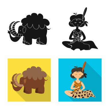 Evrim ve tarih öncesi simge vektör tasarımı. Evrim ve geliştirme hisse senedi vektör çizim topluluğu.