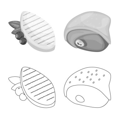 Ürün ve kümes hayvanları logo yalıtılmış nesne. Ürün ve tarım hisse senedi vektör çizim seti.