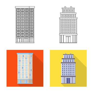 Belediye vektör tasarımı ve Merkez kutsal kişilerin resmi. Belediye topluluğu ve Emlak hisse senedi vektör çizim.