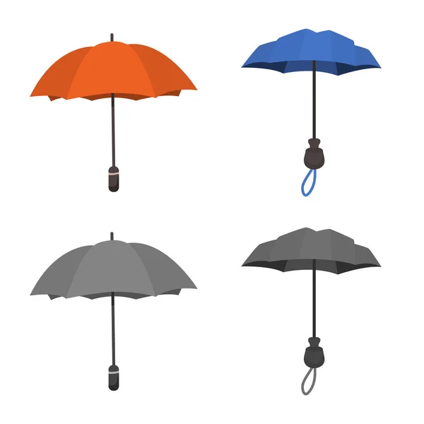 Objeto isolado de proteção e símbolo fechado. Conjunto de proteção e ícone de vetor chuvoso para estoque . —  Vetores de Stock